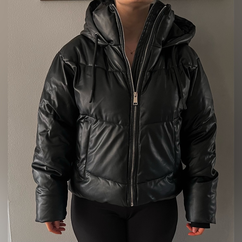 ZARA Faux Leather Padded Jacket